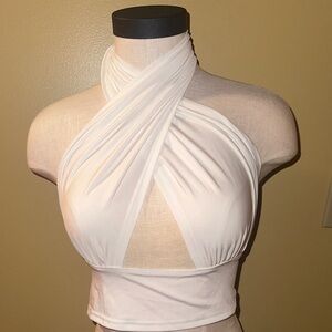 Elegant White Halter Top